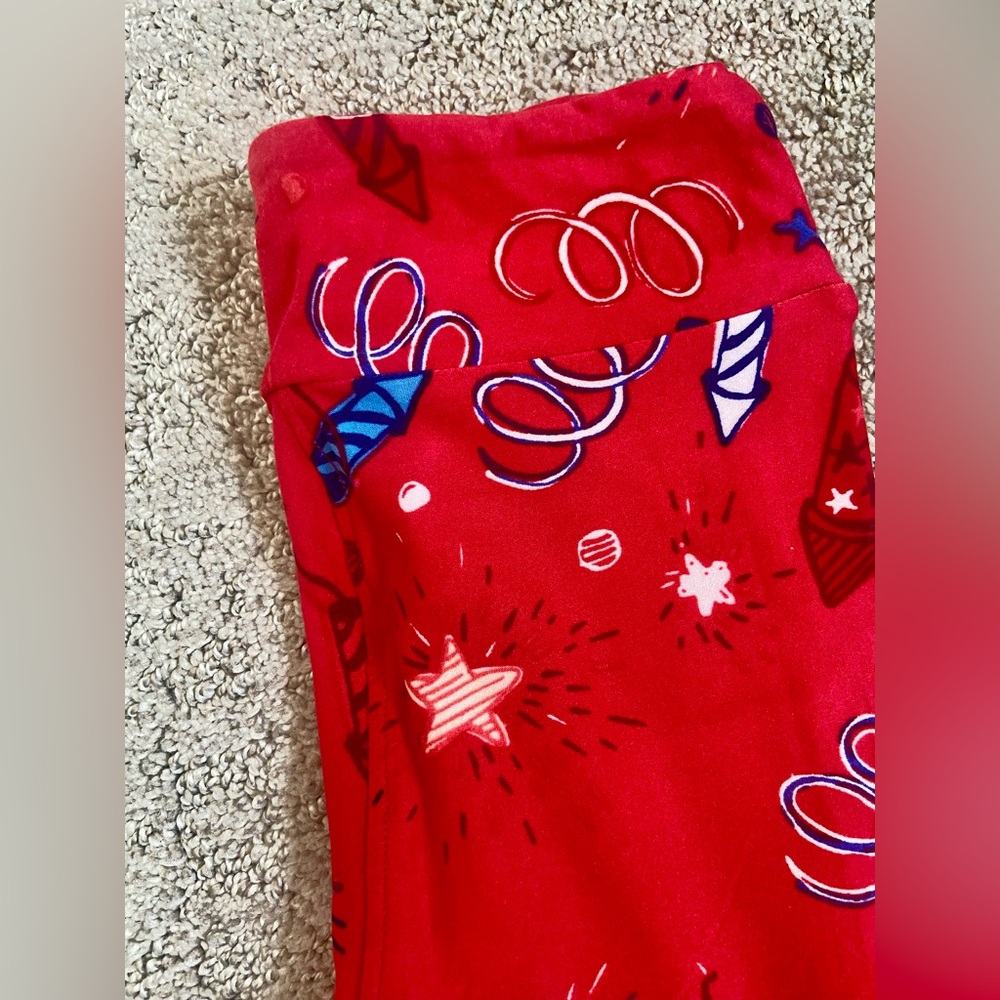 LuLaRoe Kids L/XL Leggings NWOT 4th of July Independence Day Holiday - Picture 3 of 7